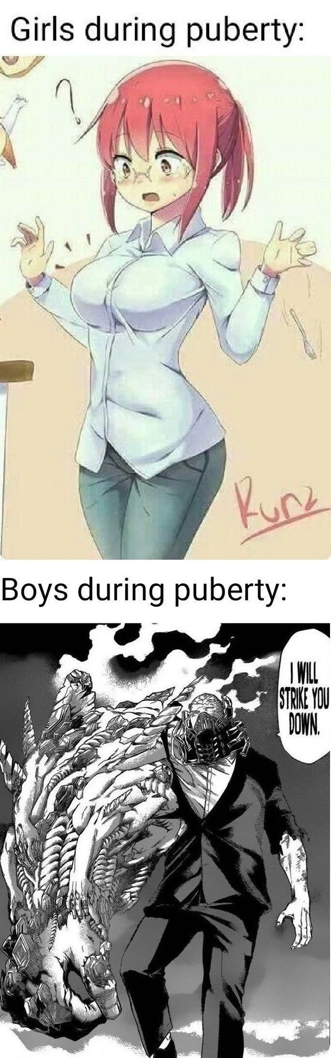 Puberty in girls and boys - Memes, Puberty, Kobayashi-san chi no maidragon, Kobayashi, Boku no hero academia, Anime, Longpost