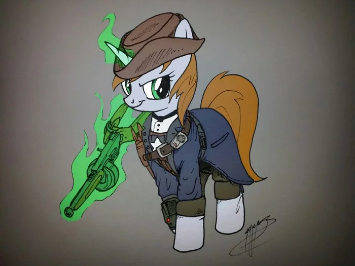 Fresh paint on four year old art. - My little pony, Littlepip, Fallout: Equestria, Original character, Brisineo