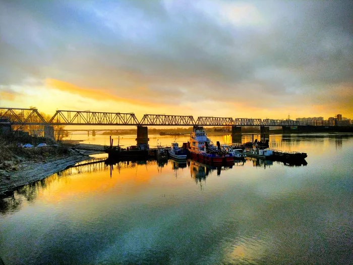 Dawn over the Ob - My, Novosibirsk, Ob, River, dawn, The photo, Mobile photography