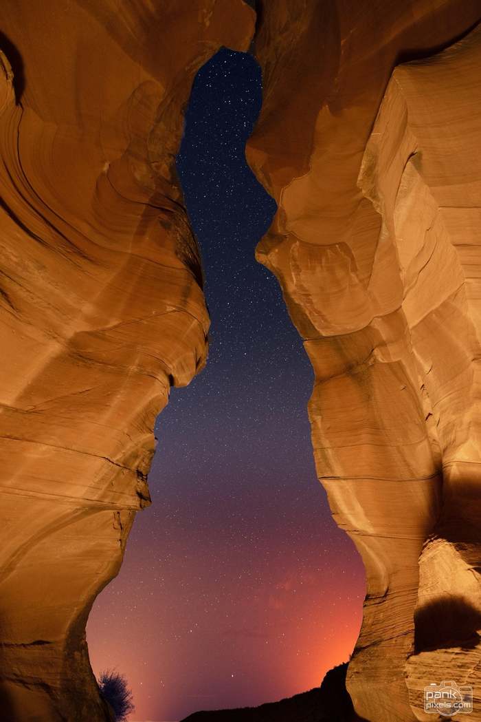 Lady in a star dress - Antelope Canyon, Arizona, Starry sky, The photo