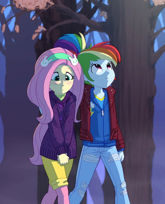 Autumn walk - My Little Pony, Equestria Girls, Fluttershy, Rainbow Dash, Осень, Прогулка, Siansaar