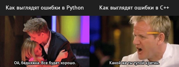 Про ошибки - Юмор, IT, Ошибка, Работа, Гордон Рамзи, Python, C++