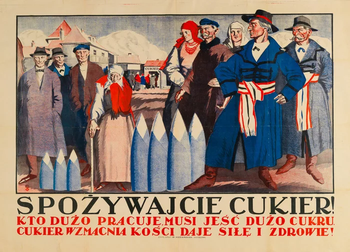 Eat Sugar!, Poland, 1930s - Retro, Poster, Sugar, Sugar loaf, Poland, Propaganda, Cartel collusion, 1930s