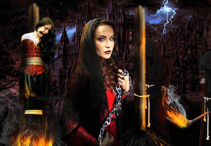 Witch? It's time for the fire. - My, Witches, Bonfire, Art, Photoshop, Execution, Before the execution