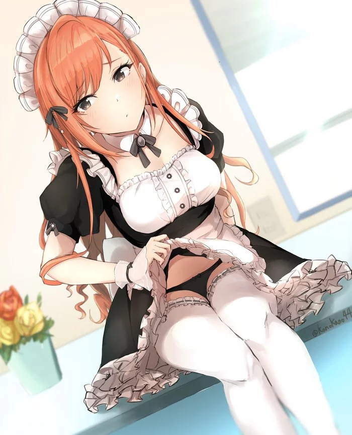 Natsuha - NSFW, Anime, Anime art, The idolmaster, Arisugawa natsuha, Housemaid, Pantsu