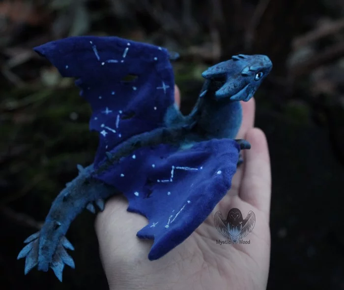 The gift of the night sky.. - My, The Dragon, Handmade, Polymer clay, Needlework without process, Star, Longpost