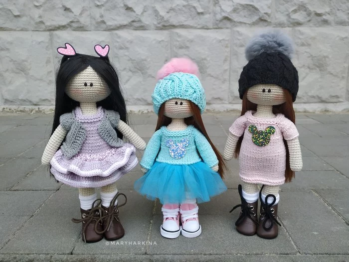 Dolls - My, Knitted toys, Doll, Crochet, Longpost