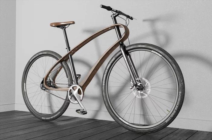 3D model of a bicycle with an original wooden frame - My, 3D, 3D max, Computer graphics, A bike, 3DS max, Art, Photoshop, 3D modeling, Longpost