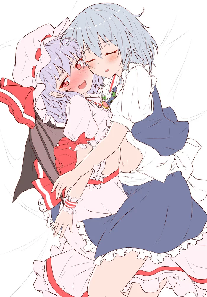 Remilia and Sakuya - Touhou, Anime, Anime art, Yuri, Remilia scarlet, Izayoi Sakuya, Mukkushi