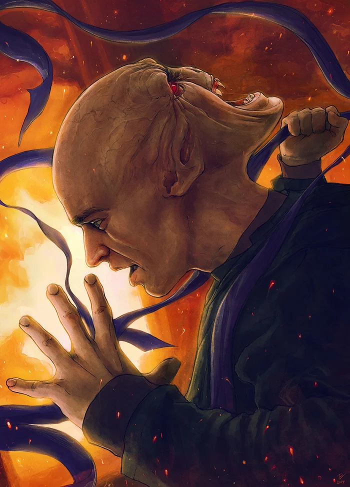 Puppet of the Dark Lord - Voldemort, Professor Quirrell, Harry Potter, Fantasy, Art, Drawing, Vladislav Pantic