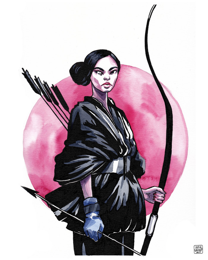 Инктобер. Лучшие работы октября. Inktober, Рисунок, Акварель, Девушки, Портрет, Сова, Кот, Длиннопост