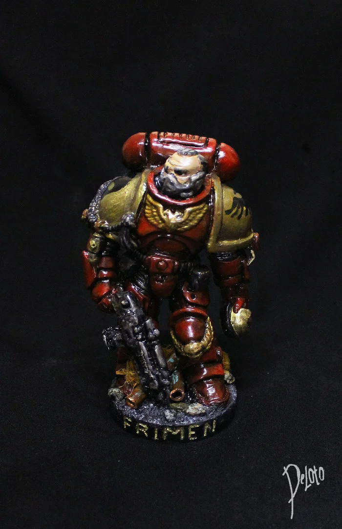 First attempt at an almost miniature space marine - My, Handmade, Needlework without process, Needlework, Warhammer 40k, Warhammer, Sculpture, Polymer clay, Wh other, Longpost
