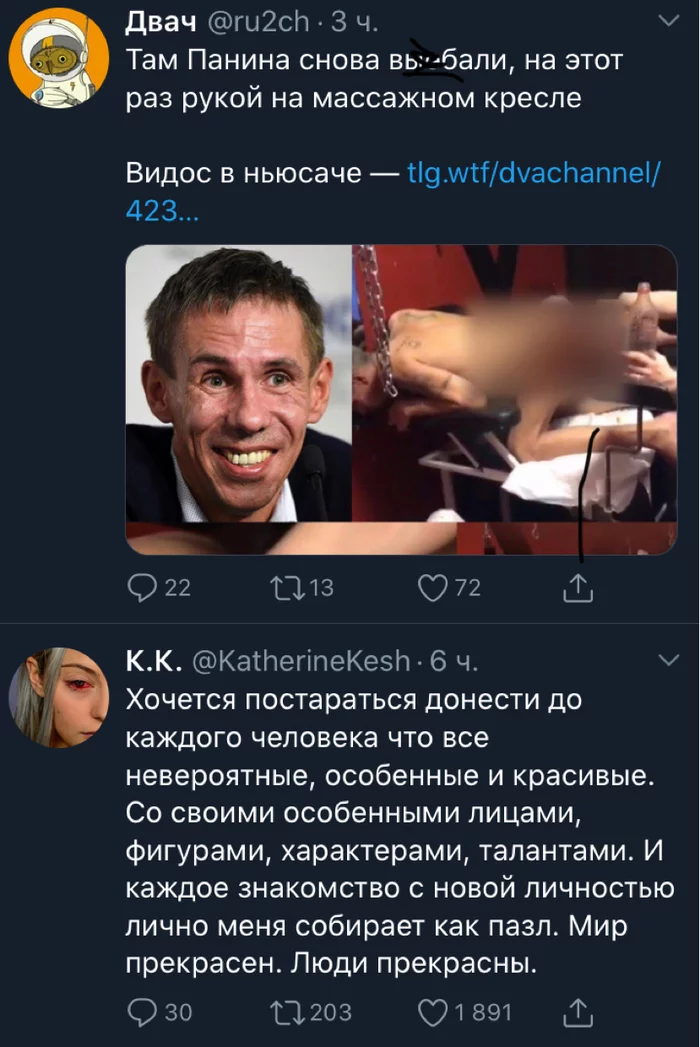 Прекрасный мир vs Твиттер - Twitter, Юмор, Двач, Катя Кищук