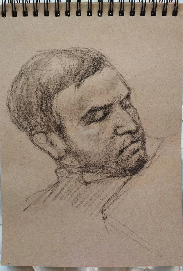 I drew my brother while he was sleeping - Drawing, Sketch, Sketch, Sketch, Sketchbook