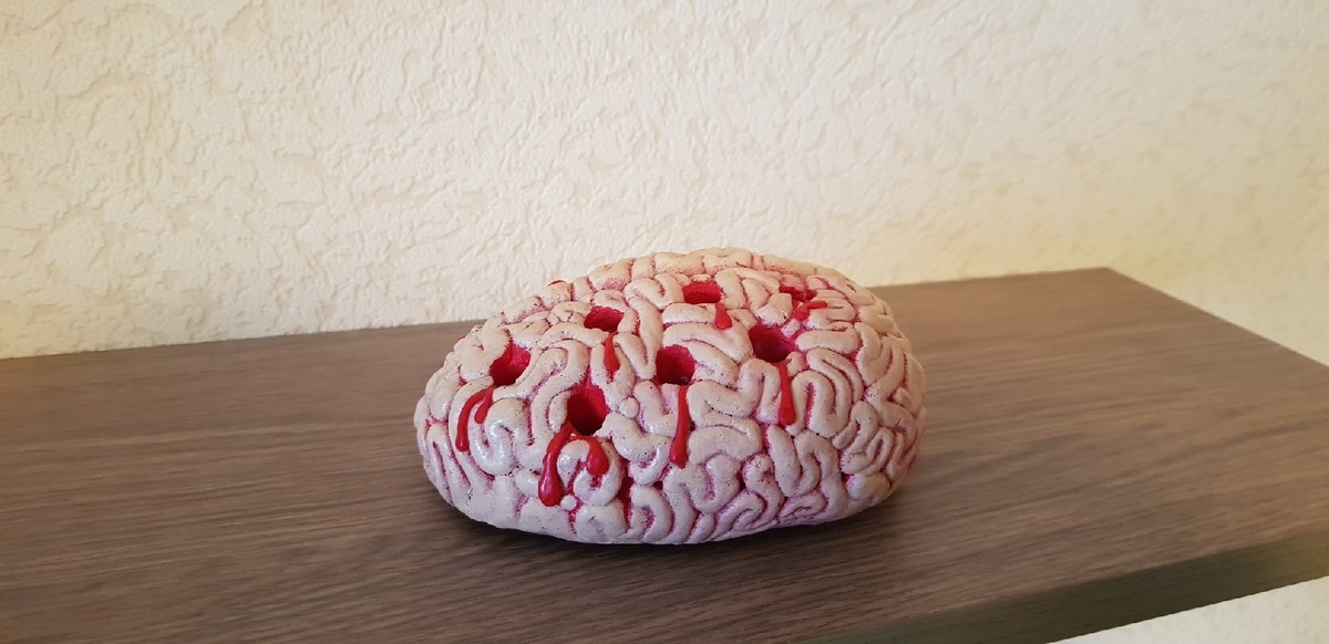 Brain 63. Шапочка в виде мозга. Мягкая игрушка в виде мозга.