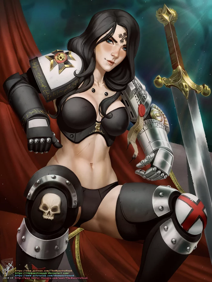 Deathwatch - NSFW, Art, Drawing, Games, Warhammer 40k, Rule 63, Adeptus Astartes, Deathwatch, Themaestronoob