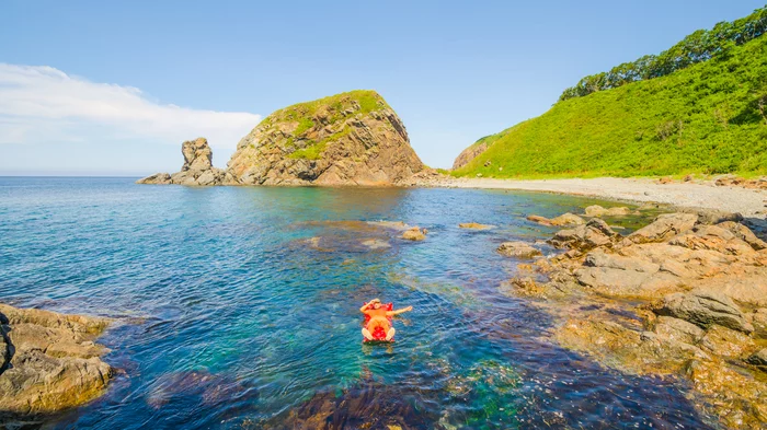 Relaxation on the shores of Sandalyanza - My, Primorsky Krai, Дальний Восток, Sea, Japanese Sea, Summer, The photo, Inflatable mattress