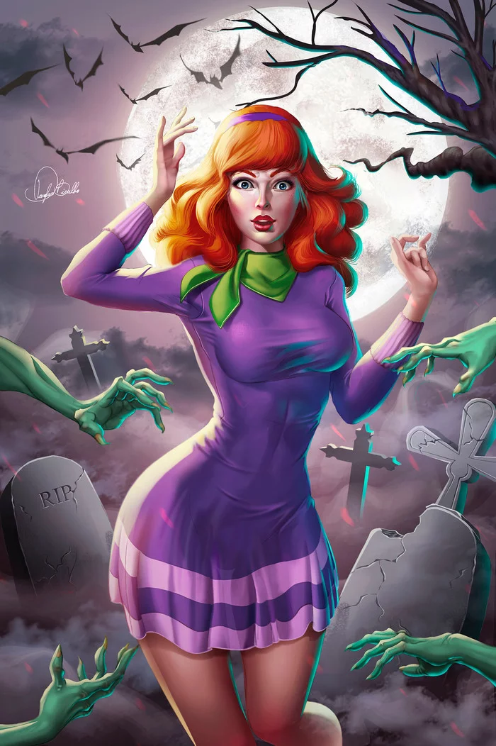 Daphne Blake - Art, Drawing, Scooby Doo, Cemetery, Hanna-Barbera, Douglas Bicalho, Daphne Blake