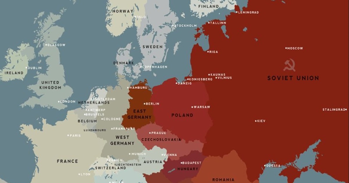 Европа ссср. Европа после второй мировой войны холодная война карта. Территория СССР на карте после войны. Территория СССР после второй мировой войны карта. Карта мира после второй мировой войны холодная война.