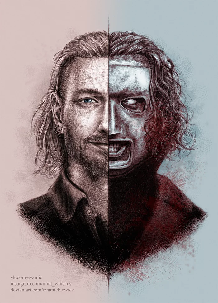 Corey Taylor - My, Art, Slipknot, Corey Taylor, Portrait, Drawing, Musicians