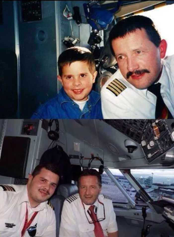 Mustache from father to son - Pilot, Parents and children, The photo