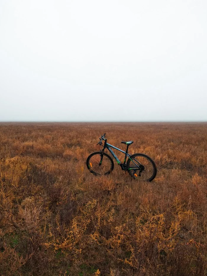 Drish flight in the steppe - My, A bike, Steppe, Fog, Nature, The photo, Longpost