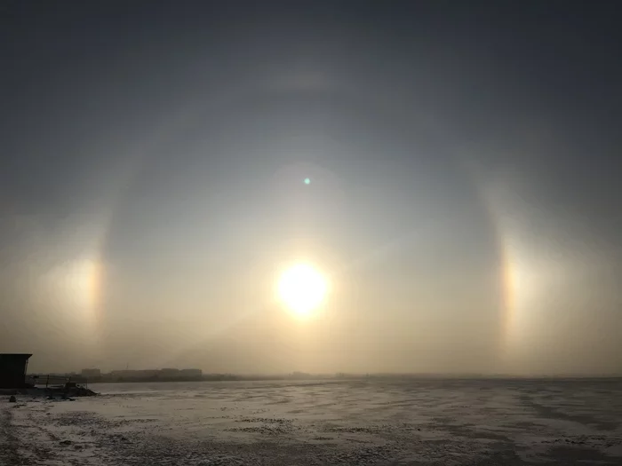 Halo in Chelyabinsk. Smolino, -23 - My, Chelyabinsk, Halo, Smolino, freezing