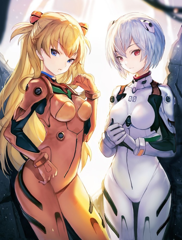 Evangelion Evangelion, Danbooru, , Asuka Langley, , Anime Art, Rei Ayanami