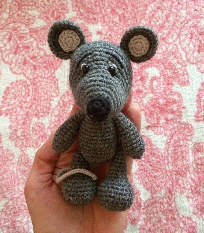 New Year is coming soon - My, Soft toy, Handmade, Crochet, Knitting, Author's toy, Needlework without process, Rat