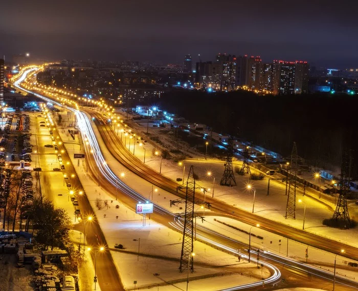 Evening Perm - My, Beginning photographer, The photo, Permian, Night city, City night lights