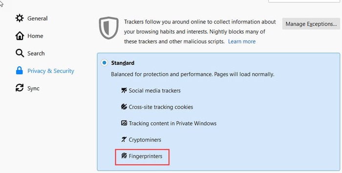 Firefox is set to block hidden user authentication methods by default - Fingerprint, Firefox, Mozilla