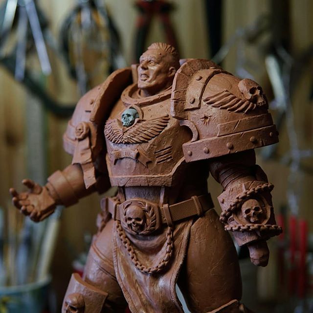 The finished version of the post about Rammshatainmarin =) - My, Warhammer 40k, Sculpture, Resincast, The statue, Longpost