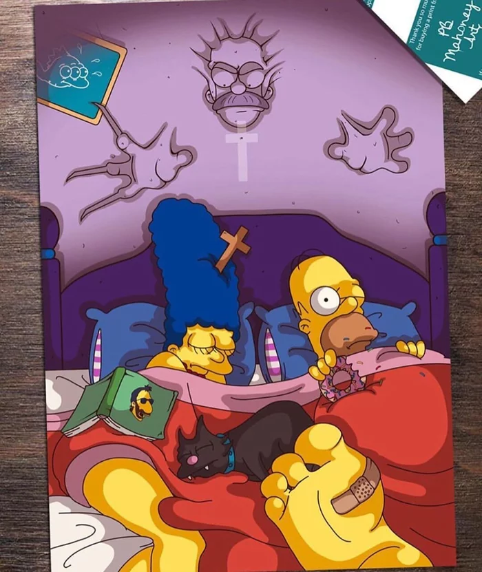 The Simpsons in horror films - The Simpsons, Comics, Cartoons, Horror, Horror, A Nightmare on Elm Street, Friday the 13th, Call, Longpost