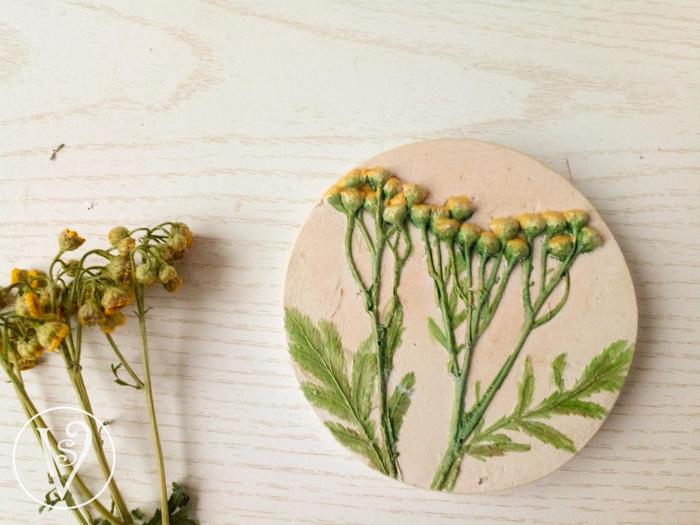 Tansy - My, Botanical bas-relief, Tansy, With your own hands, Plants, Decor, Gypsum