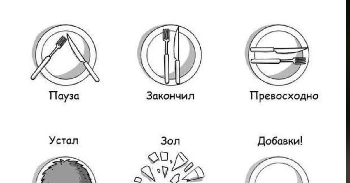 Язык приборов в ресторане картинка