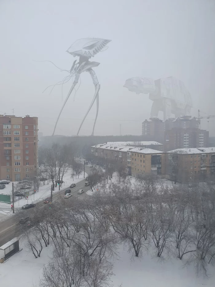 It's foggy today - My, Krasnoyarsk, Smog, Winter, At-At