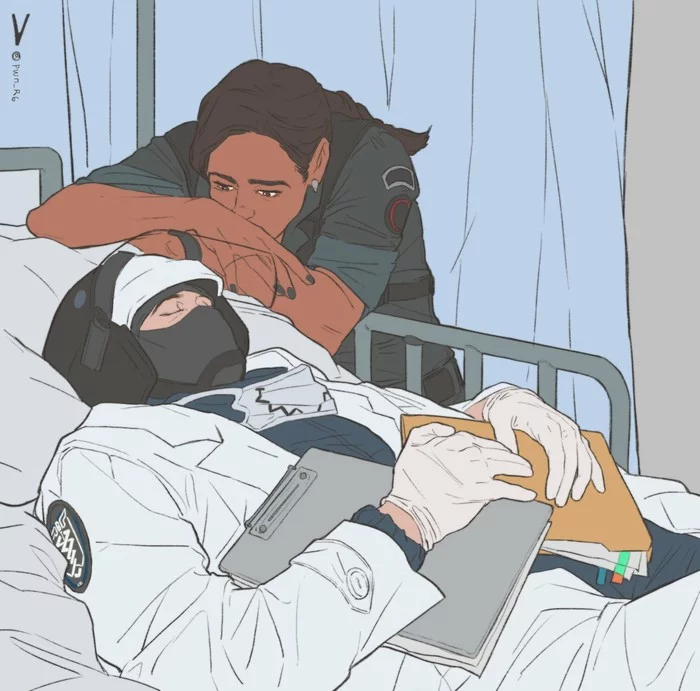 Rest after a hot fight) - Tom clancy's rainbow six siege, Doc, Caveira, Love, Milota, Longpost