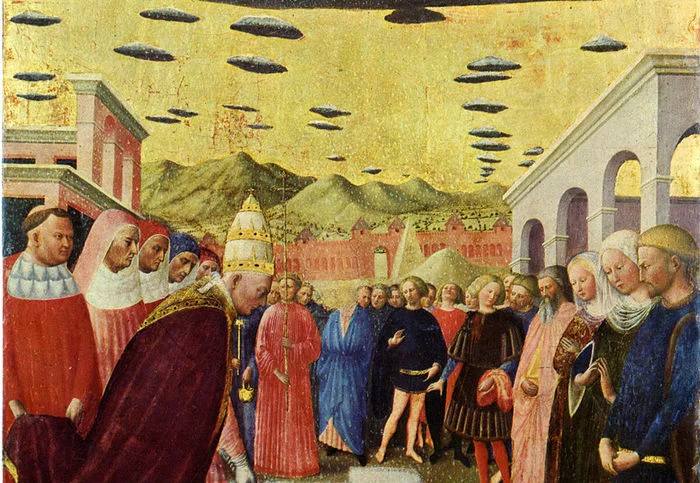 Snowfall, UFO and perspective. - My, UFO, Not UFOs, Artist, Art history, Painting, Masolino da Panicale, Painting, Longpost