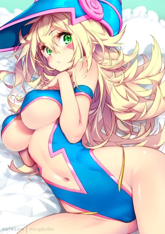 Dark Magician Girl - NSFW, Anime, Anime art, Wizards, Dark magician girl, Yu-Gi-Oh!, Swimsuit