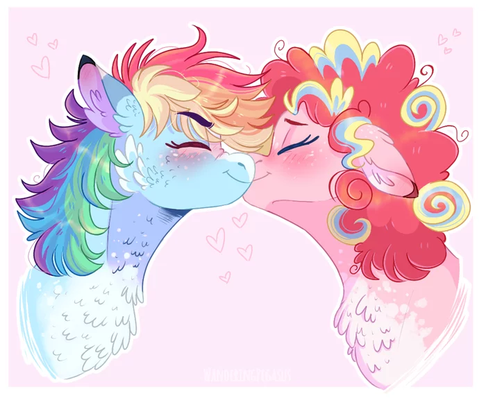 Smack! - My little pony, PonyArt, Rainbow dash, Pinkie pie, MLP Lesbian, Shipping, Wanderingpegasus