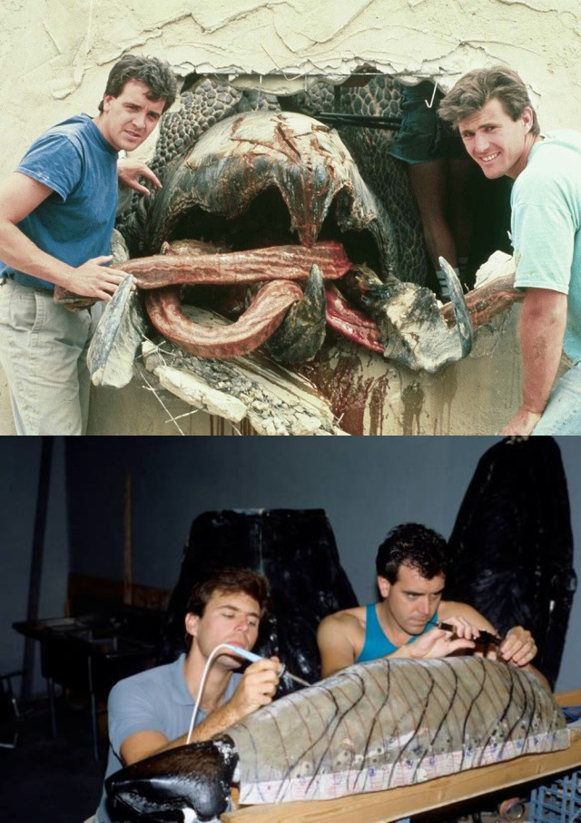 Behind the scenes of Tremors - My, Tremors of the earth, Movies, Comedy, Photos from filming, Actors and actresses, Interesting, Behind the scenes, Classic, GIF, Longpost