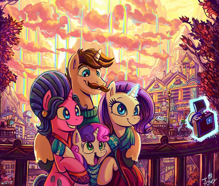 Family photo - My little pony, PonyArt, Rarity, Sweetie belle, Jowybean