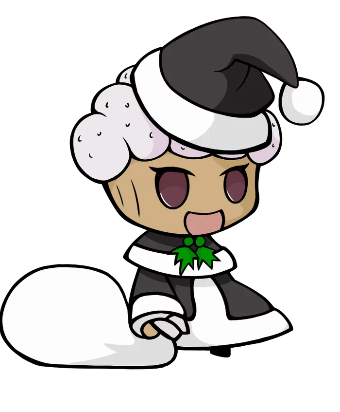 Decided to do this out of idleness on New Year's Eve. Maybe someone will like it, but I'm not sure about it :/ - My, Anime art, Padoru, Anime