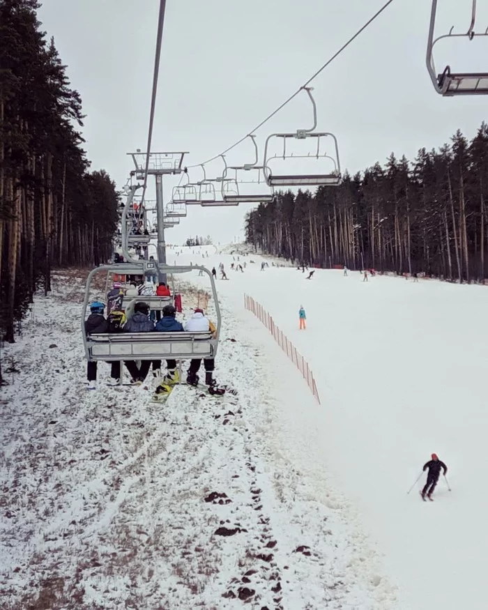 Season is open - My, Mratkino, Beginning photographer, Skiing, Mobile photography