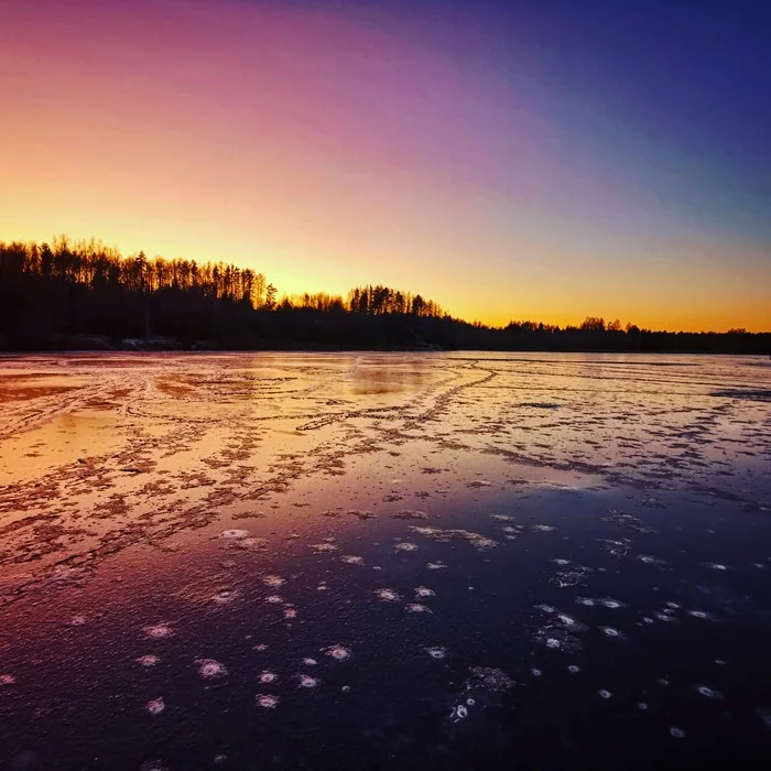 frozen - My, Mobile photography, Lake