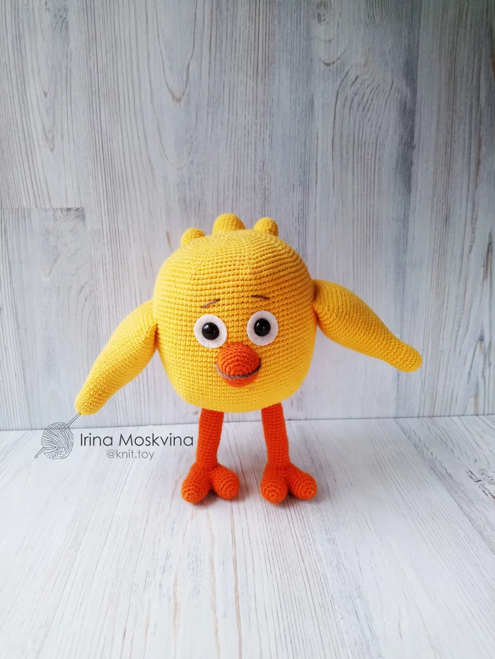 Chick based on the film Be-Be-Bears - My, Needlework with process, Crochet, Mi-Mi-Bears (animated series), Cartoon characters, Chickens, Longpost