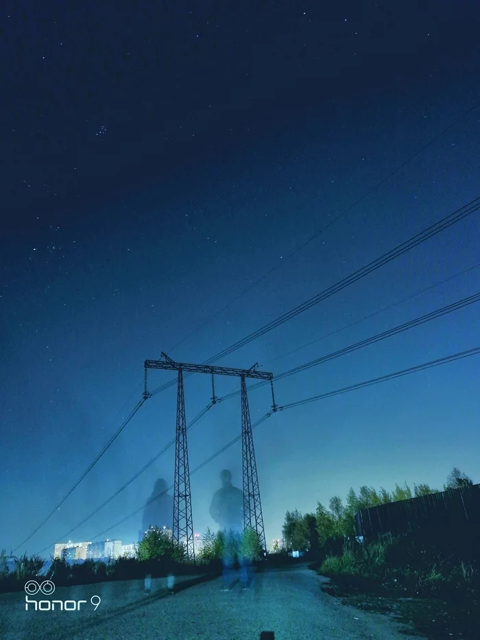 Shutter speed - My, Long exposure, The photo, Night, Transport, People, Stars, Longpost