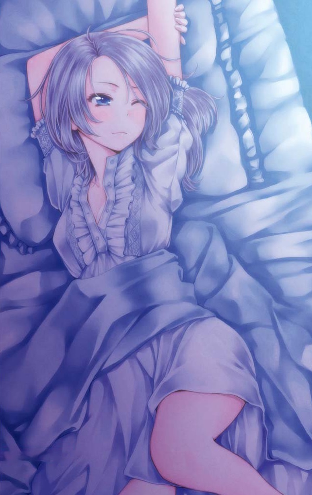 Cute girl in bed - Anime art, Original character, Anime, Art, Girls, Beautiful girl, Bed, Milota