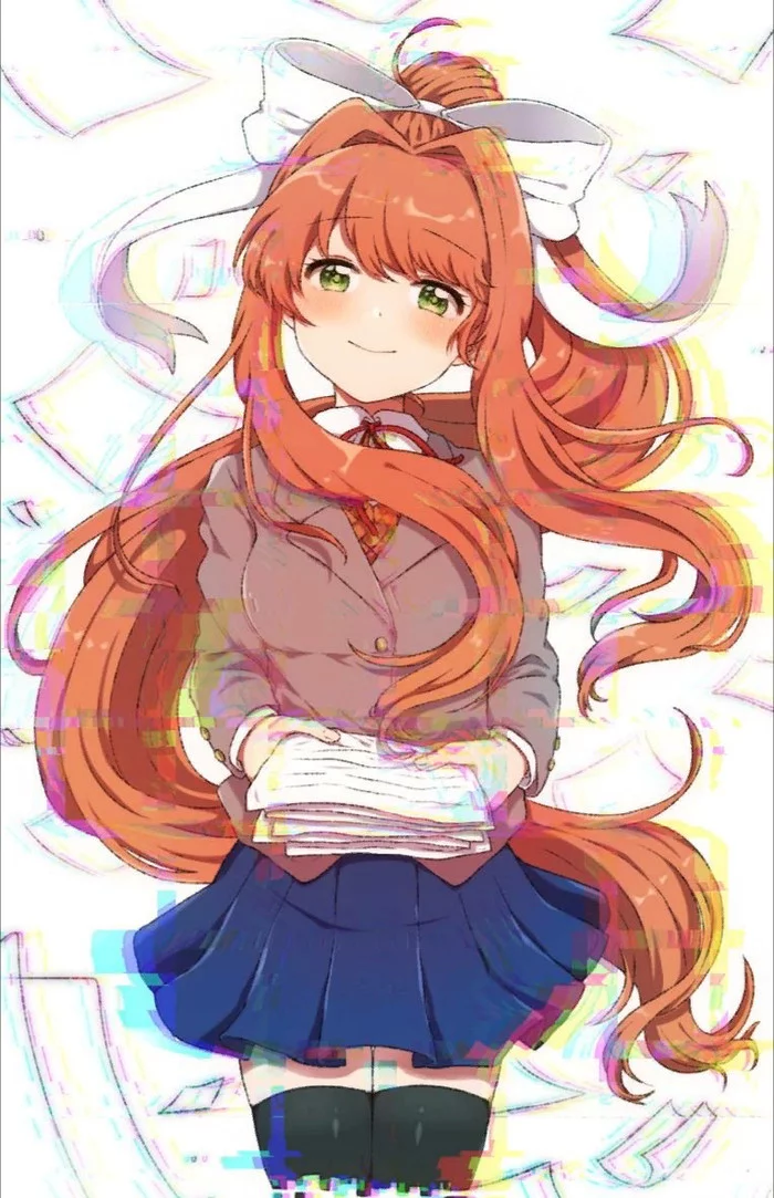 My reality - Doki Doki Literature Club, Monika, Anime Art, Визуальная новелла, Monika (Doki Doki)