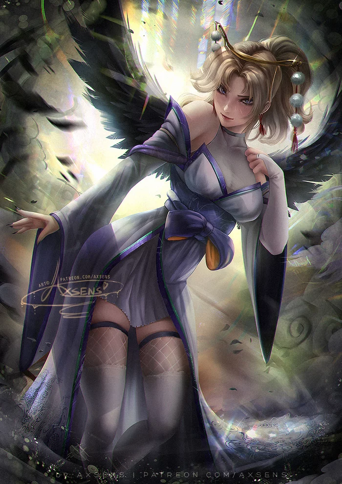 Mercy Nyotengu - Deviantart, Art, Drawing, Games, Overwatch, Mercy, Axsens